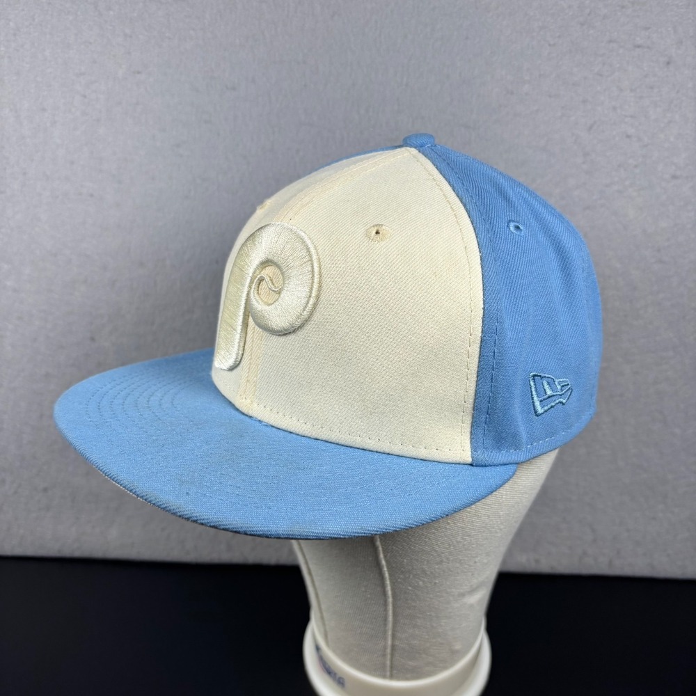 Philadelphia Phillies New Era 59FIFTY Fitted Hat 7 1/4 Light Blue Off White Cap